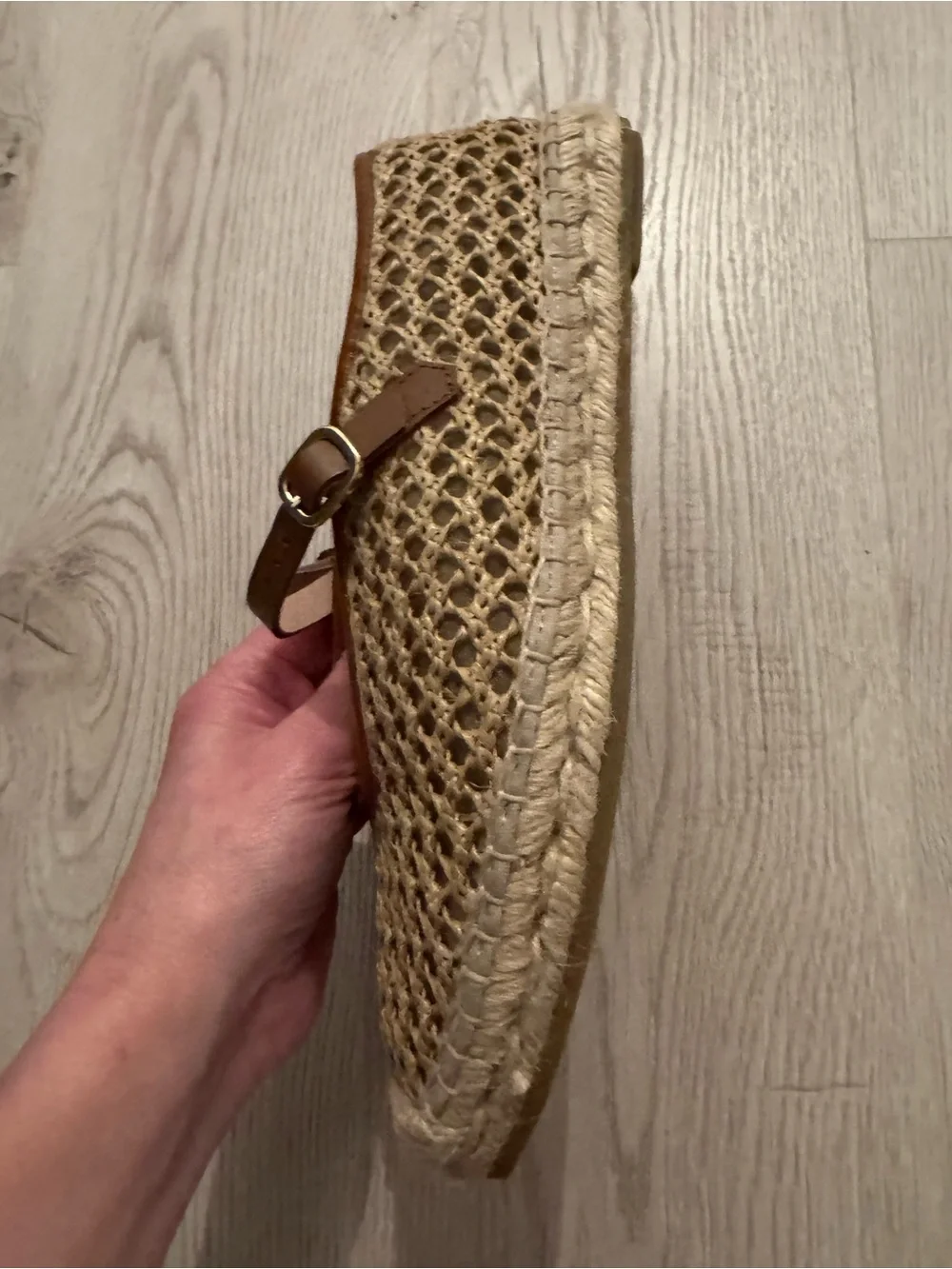 J.Crew Made-in-Spain woven Mary Jane espadrille flats in faux raffia size 7.5 - Picture 9 of 10